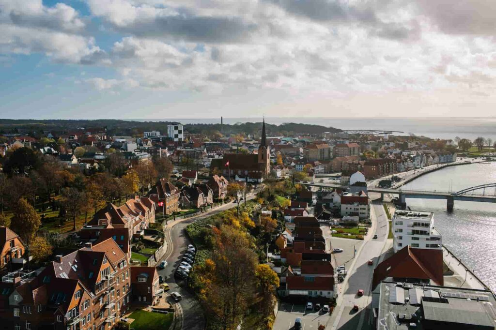 Sønderborg set fra Point of View på Alsik